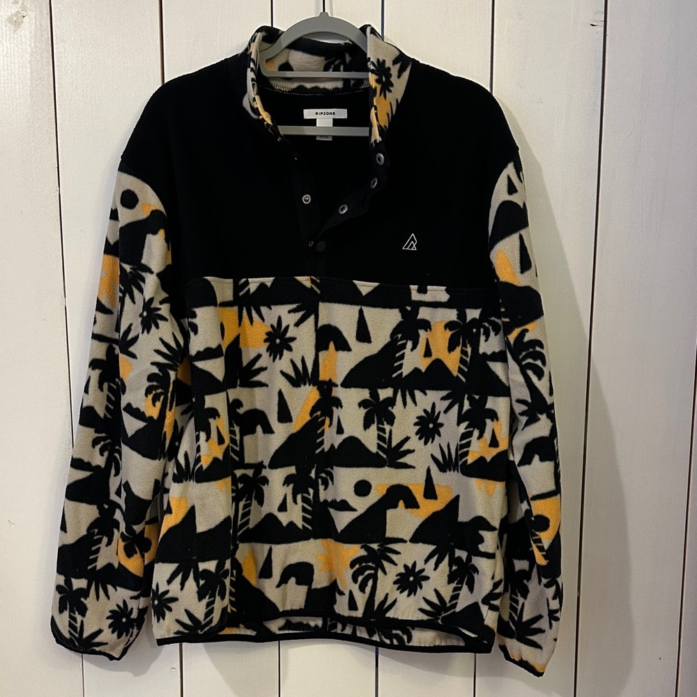 Patterned Black and Orange fleece